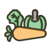 Vegetables Vector Thick Line Filled Colors Icon For Personal And Commercial Use.