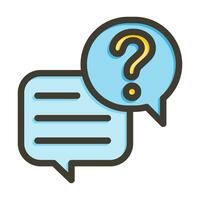 Question And Answer Vector Thick Line Filled Colors Icon For Personal And Commercial Use.