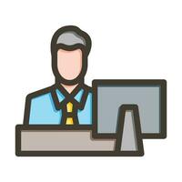 Financial Consultant Vector Thick Line Filled Colors Icon For Personal And Commercial Use.