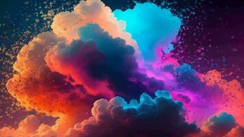 Ai generative, abstract colorful cloud video animation, suitable for background