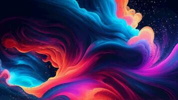 ai generativo, bellissimo astratto colorato nube particella video animazione