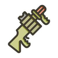 Grenade Launcher Vector Thick Line Filled Colors Icon For Personal And Commercial Use.