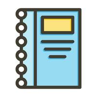 Notebook Vector Thick Line Filled Colors Icon For Personal And Commercial Use.