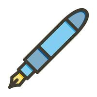 Fountain Pen Vector Thick Line Filled Colors Icon For Personal And Commercial Use.