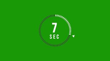 10 seconden countdown tijdopnemer, countdown timer 10 seconde, 10 tweede animatie van 10 naar 0 seconden. modern vlak ontwerp met animatie Aan zwart achtergrond. vol hd. video