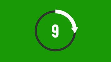 10 seconds countdown timer, countdown timer 10 second, 10 second animation from 10 to 0 seconds. Modern flat design with animation on black background. Full HD. video