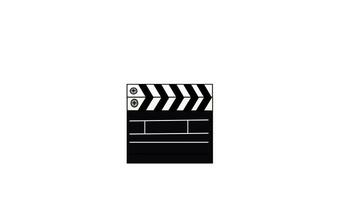 animated video of a clapper board  on white background. 4k video quality