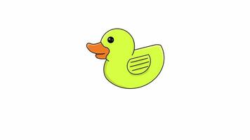 animiert Video von ein Gelb Spielzeug Ente