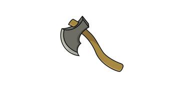 animated video of a moving axe