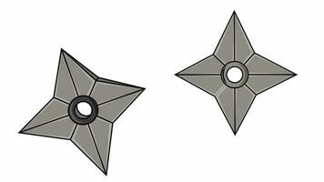 animated video of shuriken, a typical ninja weapon