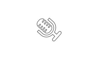 animated video sketch of microphone icon white background