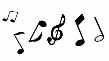 animated musical notes on white background video