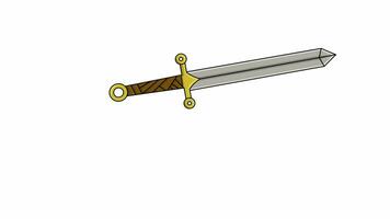 animated video of a moving sword