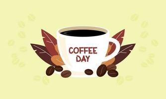 International day of coffee illustration hand drawn vector