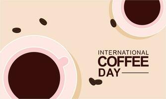 International day of coffee illustration hand drawn vector