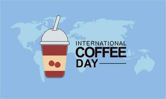 International day of coffee illustration hand drawn vector