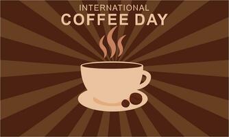 International day of coffee illustration hand drawn vector