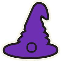 Halloween Stroked Pointed Sorcerer Hat Sticker vector