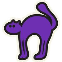 Halloween Stroked Cat With Rearing Back Sticker vector