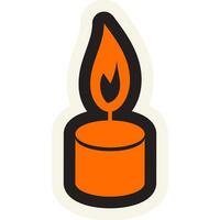 Halloween Stroked Burning Wax Candle Sticker vector