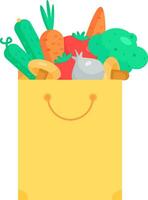 Paper Store Bag Filled Healthy Food vector