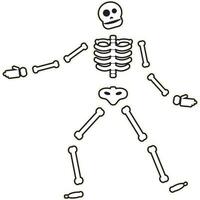 Halloween Stroked Dancing Skeleton Sticker vector