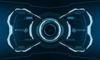 HUD sci-fi interface screen view blue geometric design virtual reality futuristic technology creative display vector