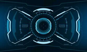 HUD sci-fi interface screen view blue geometric design virtual reality futuristic technology creative display vector