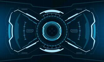 HUD sci-fi interface screen view blue geometric design virtual reality futuristic technology creative display vector