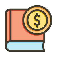 Accounting Book Vector Thick Line Filled Colors Icon For Personal And Commercial Use.