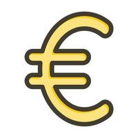 Euro Sign Vector Thick Line Filled Colors Icon For Personal And Commercial Use.