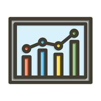 Bar Chart Vector Thick Line Filled Colors Icon For Personal And Commercial Use.