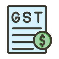 gst vector grueso línea lleno colores icono para personal y comercial usar.