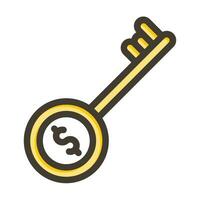 Key Of Success Vector Thick Line Filled Colors Icon For Personal And Commercial Use.