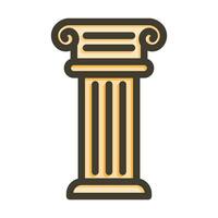griego pilares vector grueso línea lleno colores icono para personal y comercial usar.