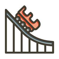 Roller Coaster Vector Thick Line Filled Colors Icon For Personal And Commercial Use.