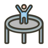 Trampoline Vector Thick Line Filled Colors Icon For Personal And Commercial Use.