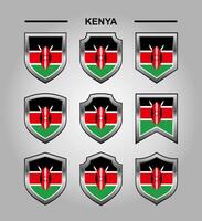 Kenya National Emblems Flag and Luxury Shield vector