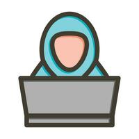 Hacker Vector Thick Line Filled Colors Icon For Personal And Commercial Use.