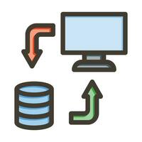 Data Transfer Vector Thick Line Filled Colors Icon For Personal And Commercial Use.