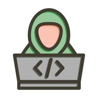 Programmer Vector Thick Line Filled Colors Icon For Personal And Commercial Use.