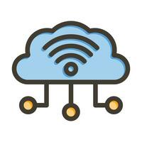 Cloud Service Vector Thick Line Filled Colors Icon For Personal And Commercial Use.