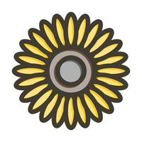 Sunflower Vector Thick Line Filled Colors Icon For Personal And Commercial Use.