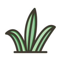 Grass Leaves Vector Thick Line Filled Colors Icon For Personal And Commercial Use.