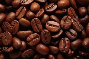 Coffee beans background. Coffee beans texture. Coffee beans background Generative AI photo