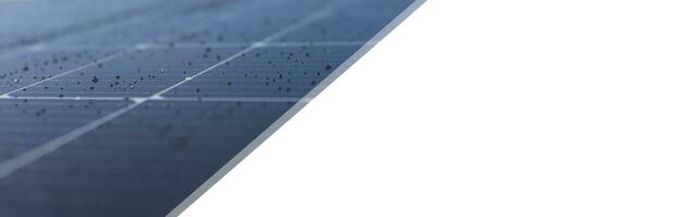 Rain on Solar Panels with Blue Background. Web Banner Format. photo