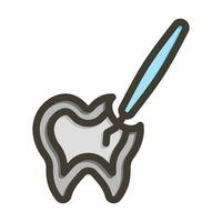 Root Canal Vector Thick Line Filled Colors Icon For Personal And Commercial Use.