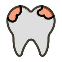 dental caries vector grueso línea lleno colores icono para personal y comercial usar.