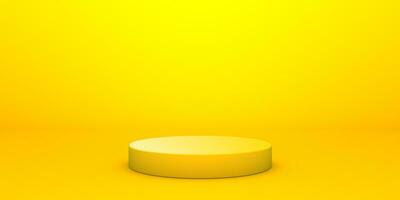 Yellow 3d background product display podium scene with modern and minimalist platform. 3d render background with podium. product display stand. 3d stage showcase on pedestal. photo