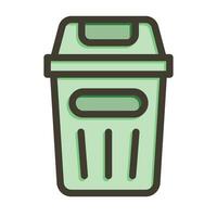 Bin Vector Thick Line Filled Colors Icon For Personal And Commercial Use.